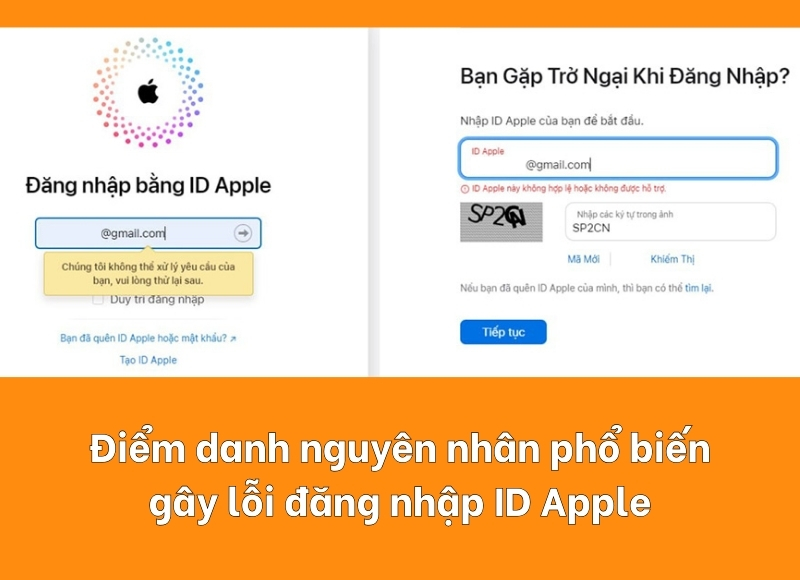 đăng nhập id apple không được