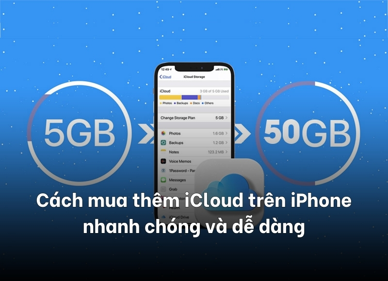Cách mua thêm iCloud trên iPhone 