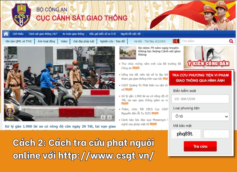 cách tra cứu phạt nguội online qua website cục cảnh sát giao thông