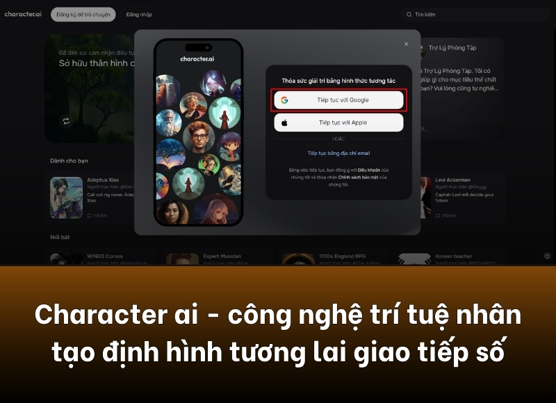 sử dụng character ai tạo nhân vật