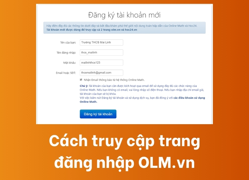 hướng dẫn đăng nhập olm
