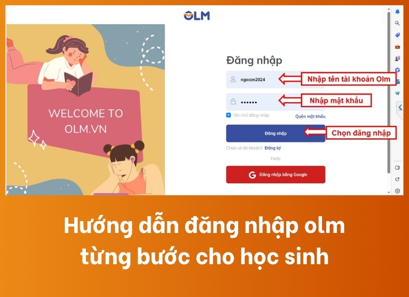 hướng dẫn đăng nhập olm
