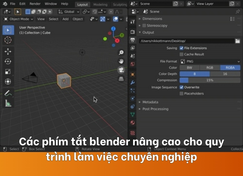 phím tắt blender