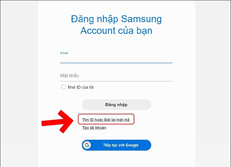 quên mật khẩu samsung account