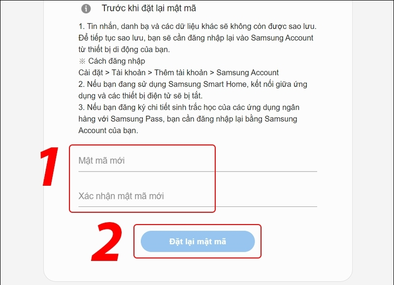 quên mật khẩu samsung account