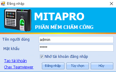 Đăng nhập phần mềm