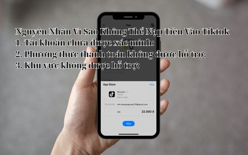 không thể nạp tiền vào tiktok