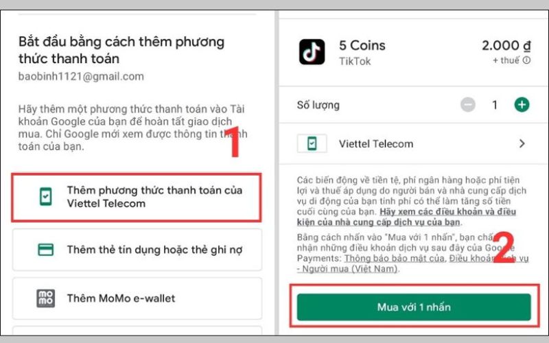 nạp xu tiktok bằng thẻ điện thoại