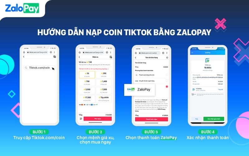 nạp xu tiktok qua zalo pay