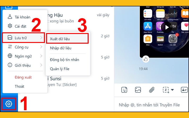 cách sao lưu tin nhắn zalo trên máy tính