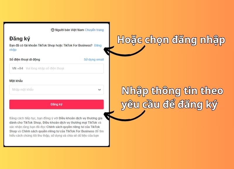 cách đăng ký bán hàng trên tiktok