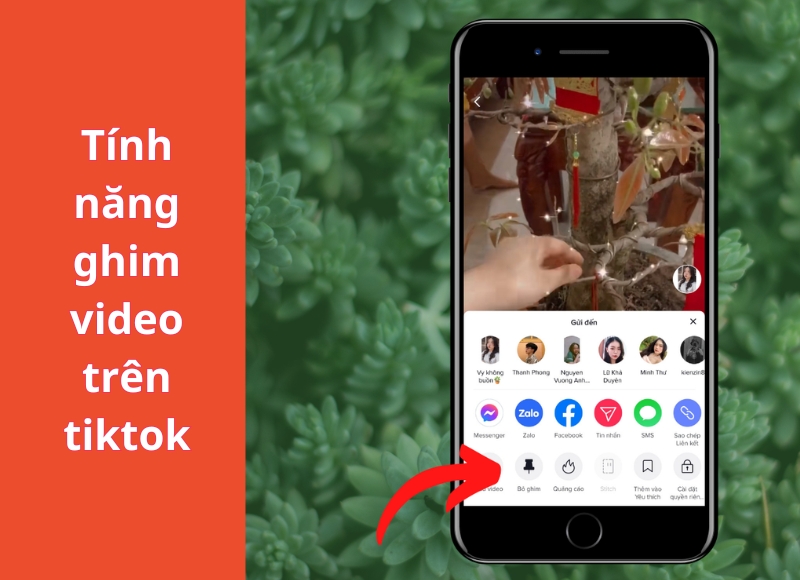 cách ghim video trên tiktok