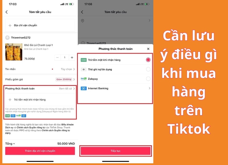 Tạo giỏ hàng trên video live TikTok bằng điện thoại