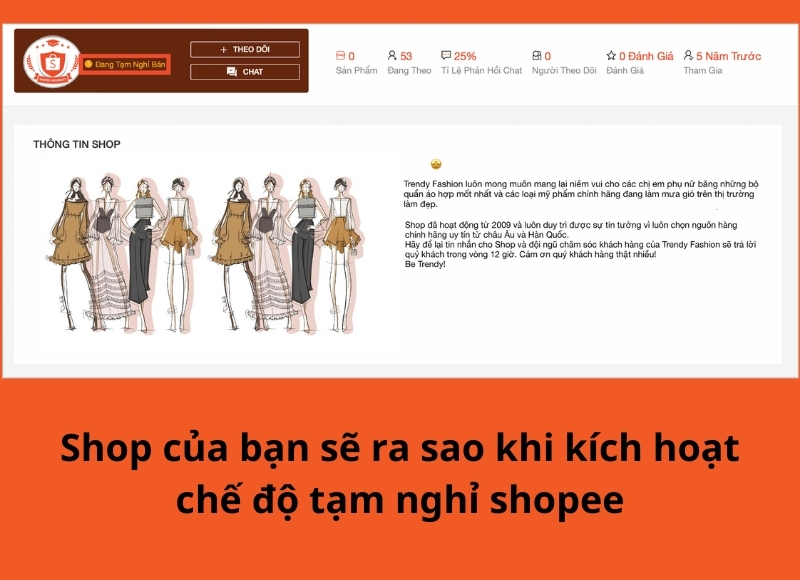  chế độ tạm nghỉ shopee
