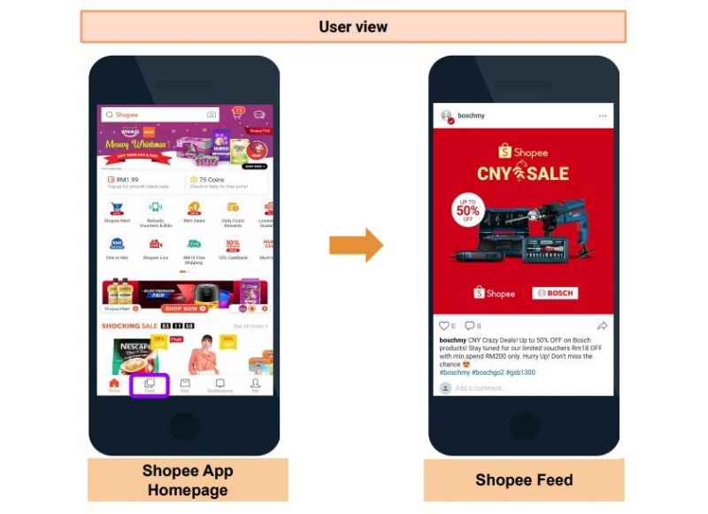  Những tính năng của shopee feed