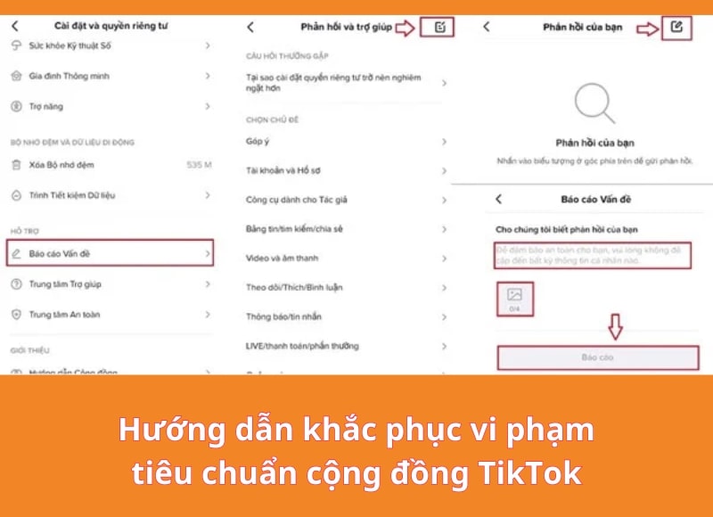  Hướng dẫn khắc phục vi phạm tiêu chuẩn cộng đồng TikTok