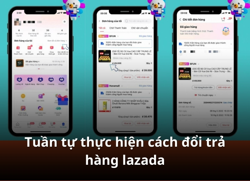 đổi trả hàng lazada